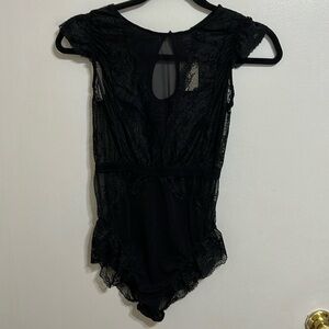 Black Lace Bodysuit Lingerie Medium